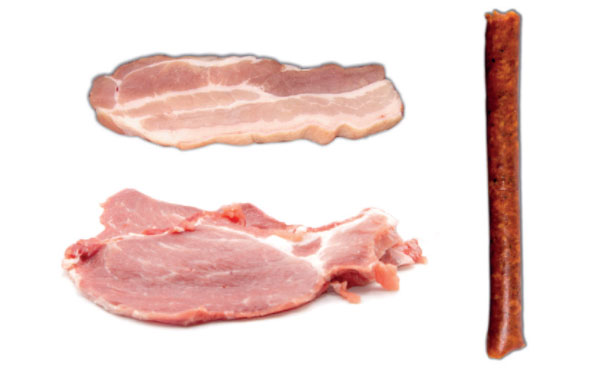 Chistorra, cabeza de lomo, panceta