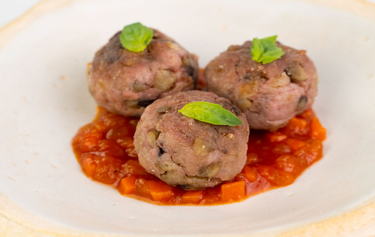 Albóndigas de ternera y berenjena