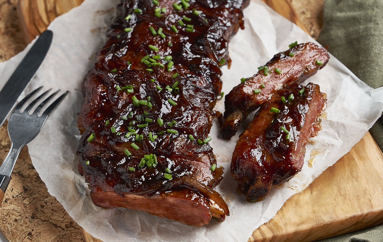 Costillas de cerdo al estilo barbacoa oriental