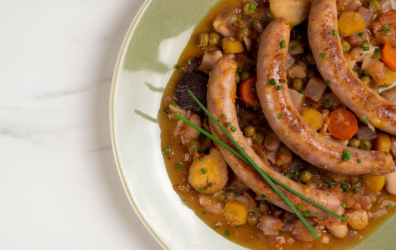 Guiso de longanizas con alubias blancas