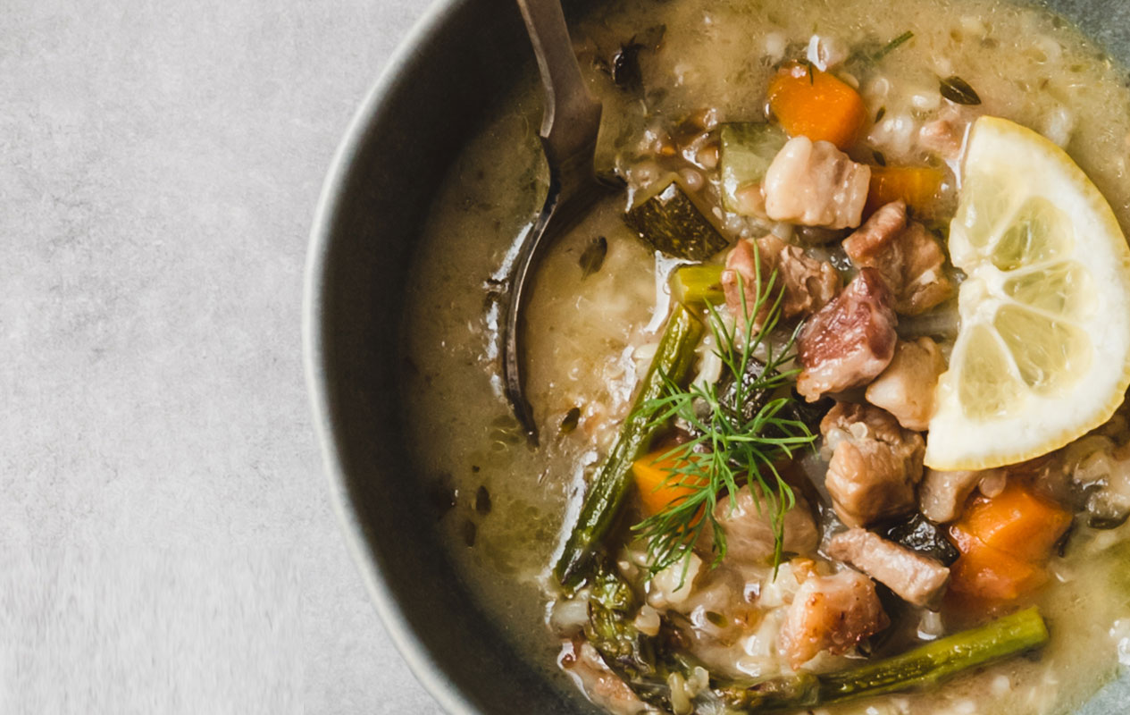 Minestrone de verdures amb cansalada