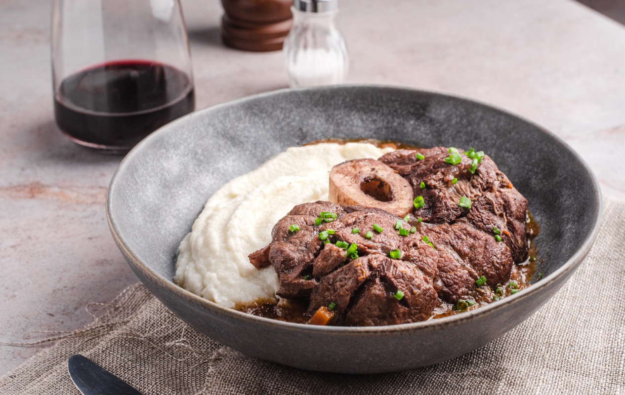 Ossobuco amb puré de coliflor