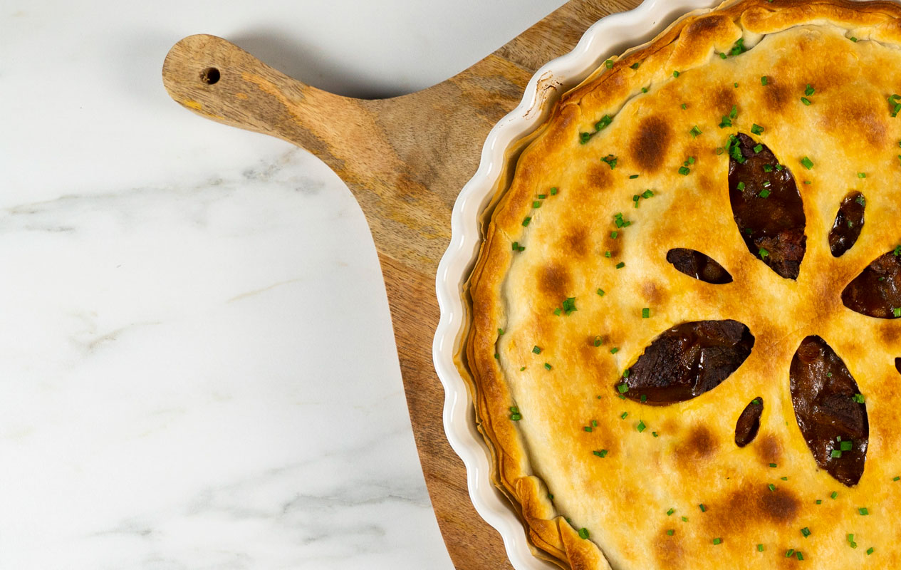 Pastel de carne con cerveza Guinness