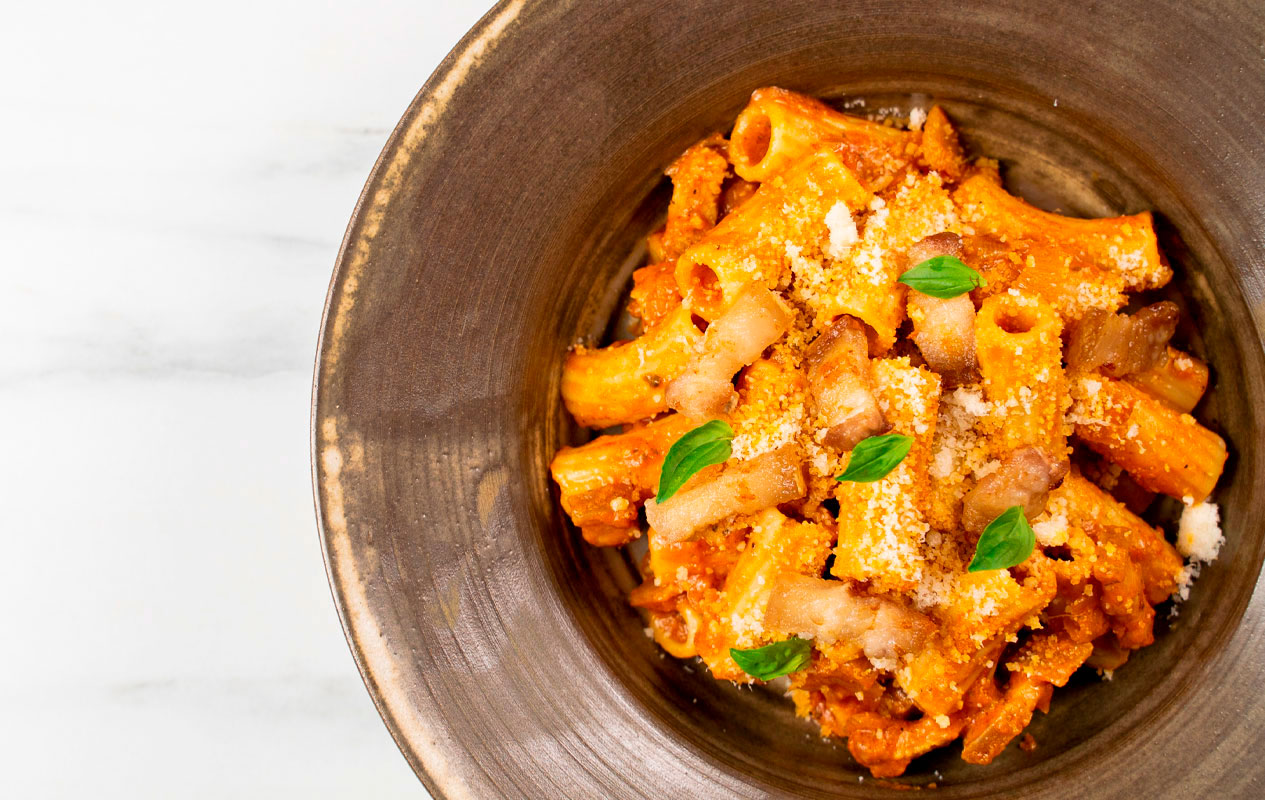 Rigatoni amb cansalada