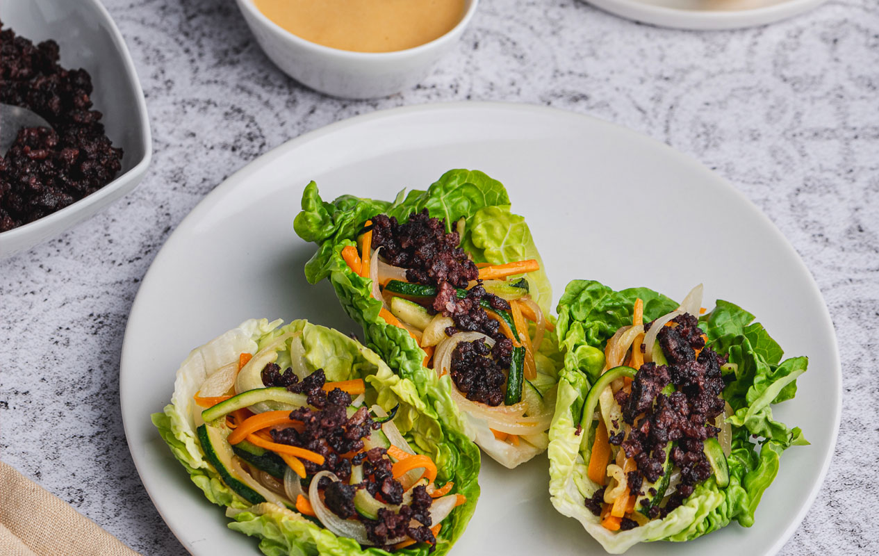 Tacos de verano con morcilla